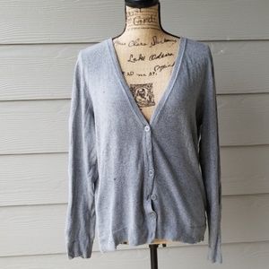 Grey cardigan botton up long sleeve